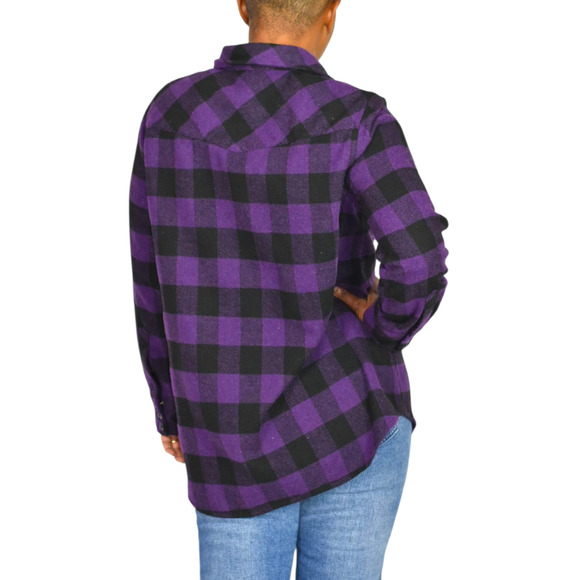 Tuckernuck Chandler Plaid Flannel Shirt Purple Aubergine Buffalo Western Medium - Picture 2 of 14
